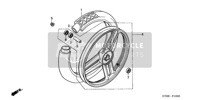 Honda PK50S 1994 Front Wheel for a 1994 Honda PK50S